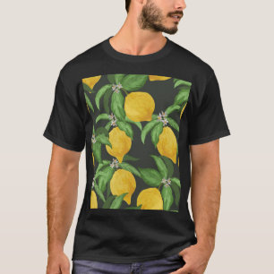 Vintage Lemon Tropical Pattern T-Shirt