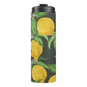 Vintage Lemon Tropical Pattern Thermal Tumbler