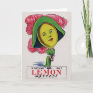 Vintage Lemon Valentines Day Card