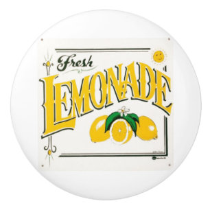 Vintage lemonade sign ceramic knob