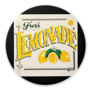 Vintage lemonade sign lemon summer fruit ceramic knob