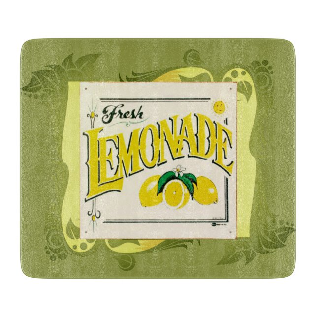 Vintage lemonade sign lemon summer fruit cutting board (Front)
