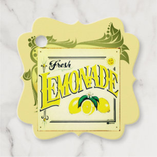 Vintage lemonade sign lemon summer fruit favour tags