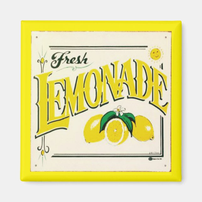 Vintage lemonade sign lemon summer fruit magnet (Front)