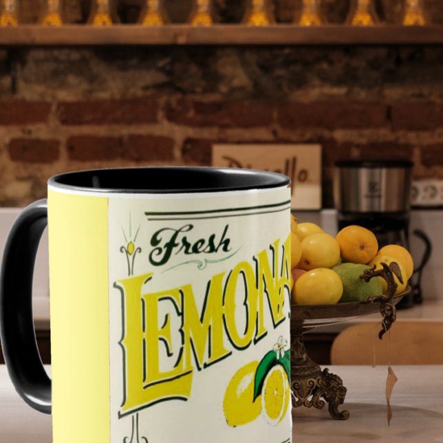 Vintage lemonade sign lemon summer fruit magnet mug (Creator Uploaded)