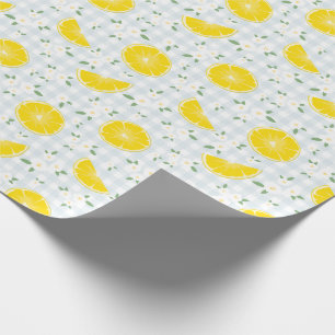 Vintage Lemons and Floral Pattern  Wrapping Paper