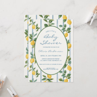 Vintage lemons Baby Shower Invitation
