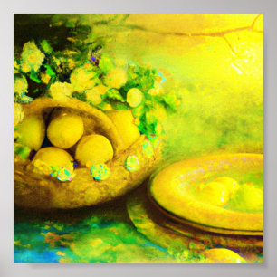 Vintage lemons poster