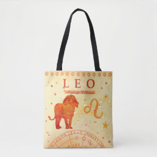 Vintage Leo Personalised Zodiac Tote Bag