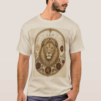 Vintage Leo Zodiac Lion Art T-Shirt