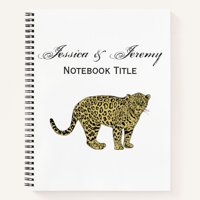 Vintage Leopard Cheetah Spotted Cat Drawing Notebook (Front)