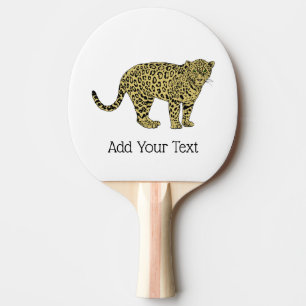 Vintage Leopard Cheetah Spotted Cat Drawing Ping Pong Paddle