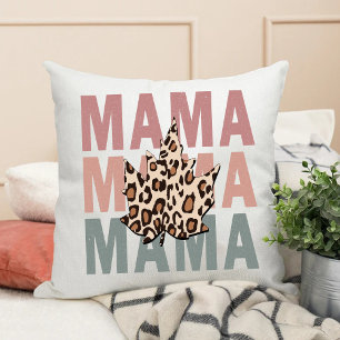 Vintage Leopard Mama Cute Best Mum Anniversary Cushion