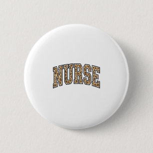 Vintage Leopard Nurse Varsity Shirt Design_1 6 Cm Round Badge