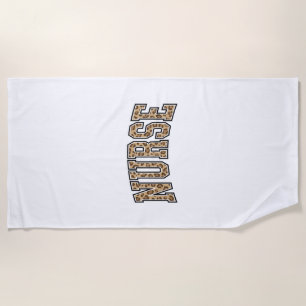 Vintage Leopard Nurse Varsity Shirt Design_1 Beach Towel