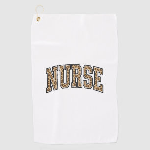 Vintage Leopard Nurse Varsity Shirt Design_1 Golf Towel