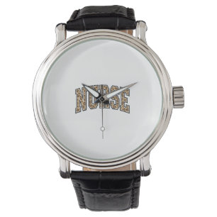 Vintage Leopard Nurse Varsity Shirt Design_1 Watch