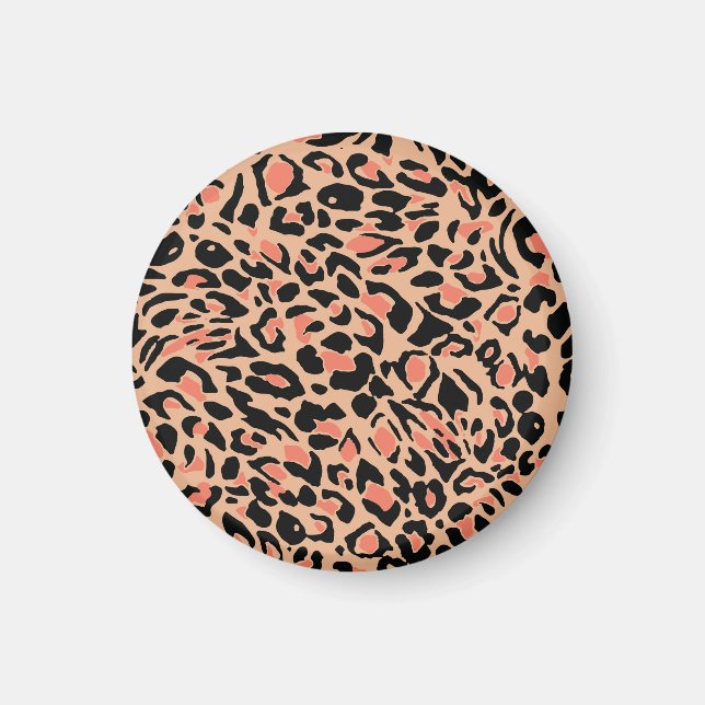 Vintage Leopard Pattern Design Magnet (Front)