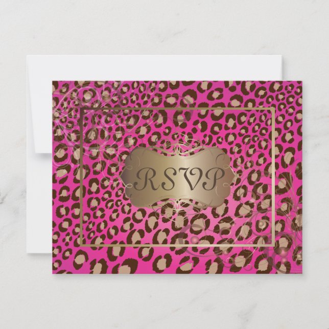 Vintage Leopard RSVPs require 5x7 invitations (Front)