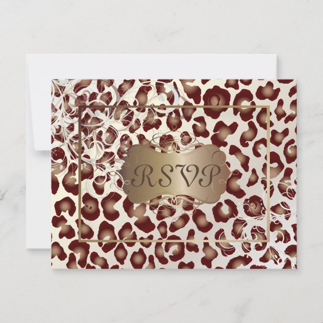 Vintage Leopard RSVPs require 5x7 invitations (Front)