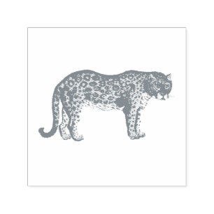 VINTAGE LEOPARD RUBBER STAMP