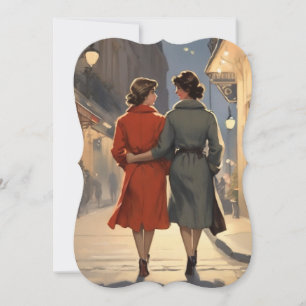 Vintage Lesbian Lovers Card