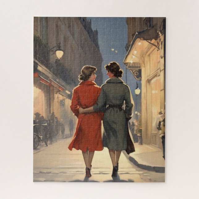 Vintage Lesbian Lovers Jigsaw Puzzle (Vertical)