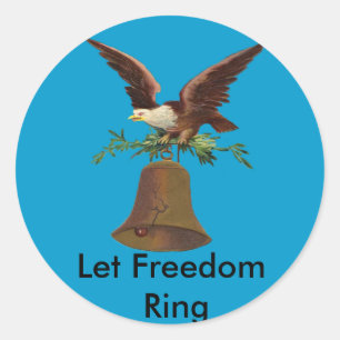 Vintage Let Freedom Ring Classic Round Sticker