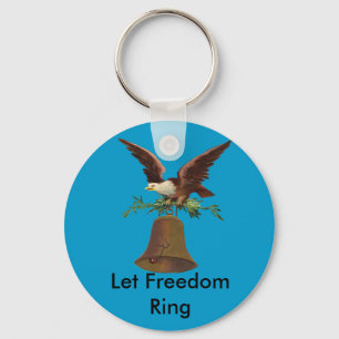Vintage Let Freedom Ring Key Ring