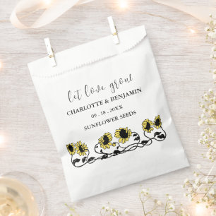 Vintage Let Love Grow Sunflower Seed Wedding Favour Bags