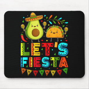Vintage let's fiesta avocado and tacos cinco de mouse mat