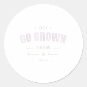 Vintage Lets Go Brown Team Summer Camp Team Colour Classic Round Sticker
