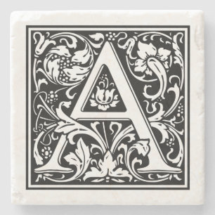 Vintage Letter "A" Stone Coaster