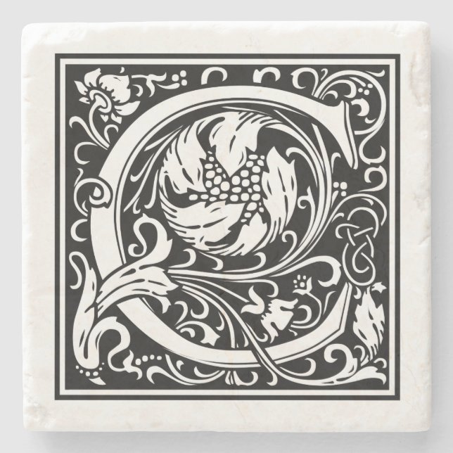 Vintage Letter "C" Stone Coaster (Front)