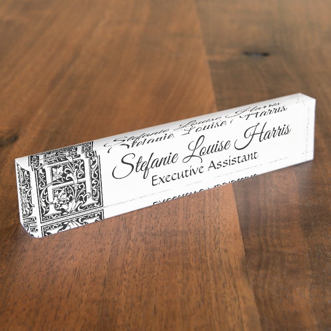 Vintage Letter "H" Nameplate (Side)