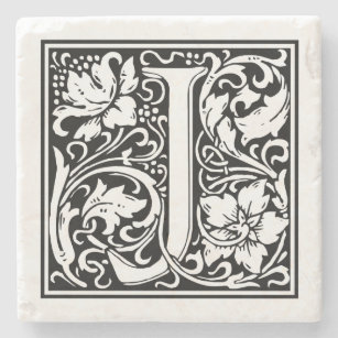 Vintage Letter "J" Stone Coaster