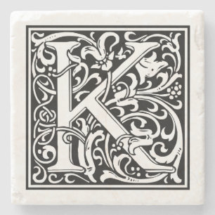 Vintage Letter "K" Stone Coaster