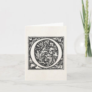 Vintage Letter O Monogram Parchment "O" Initials Note Card