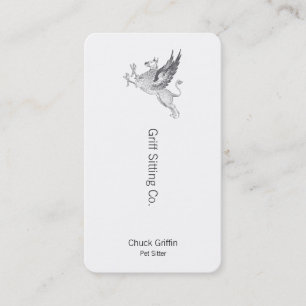 Vintage Letter Press Griffin Line Art Appointment Card