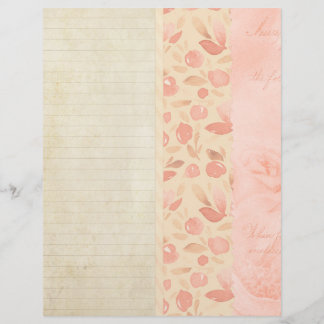 Vintage Letter & Stripe Collage Scrapbook Paper