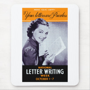 Vintage Letter Writing Mouse Mat