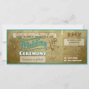 Vintage Lettering Wedding Invitation