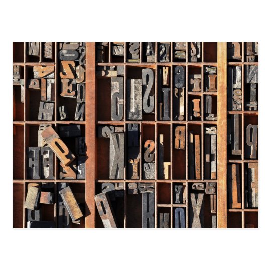 Vintage Letterpress Blocks Postcard