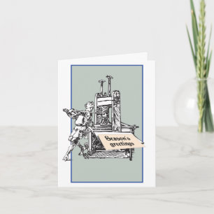 Vintage letterpress season's greetings card