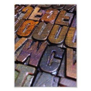 vintage letterpress type texture photo print