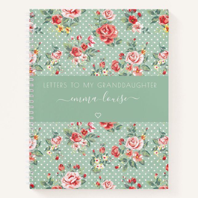 Vintage Letters to My Granddaughter Keepsake Notebook (Front)