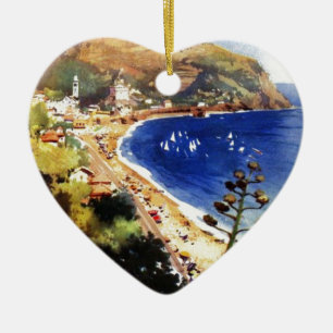 Vintage Levanto Genova Italy Tourism Ceramic Tree Decoration