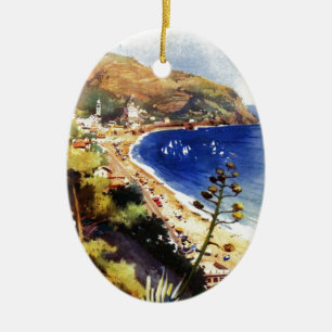 Vintage Levanto Genova Italy Tourism Ceramic Tree Decoration