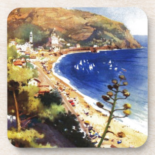 Vintage Levanto Genova Italy Tourism Coaster