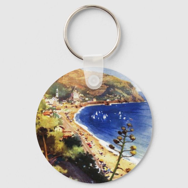 Vintage Levanto Genova Italy Tourism Key Ring (Front)